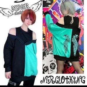 Nier OFF-SHOULDER TWO-TONE PULLOVER【シエルカラー】 オフショルダー プルオーバー