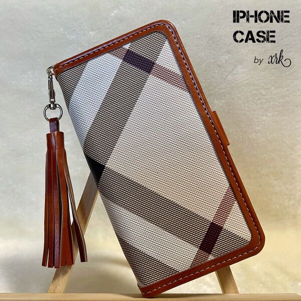 【iphone14/13/12/11】□タータンチェック柄ケース