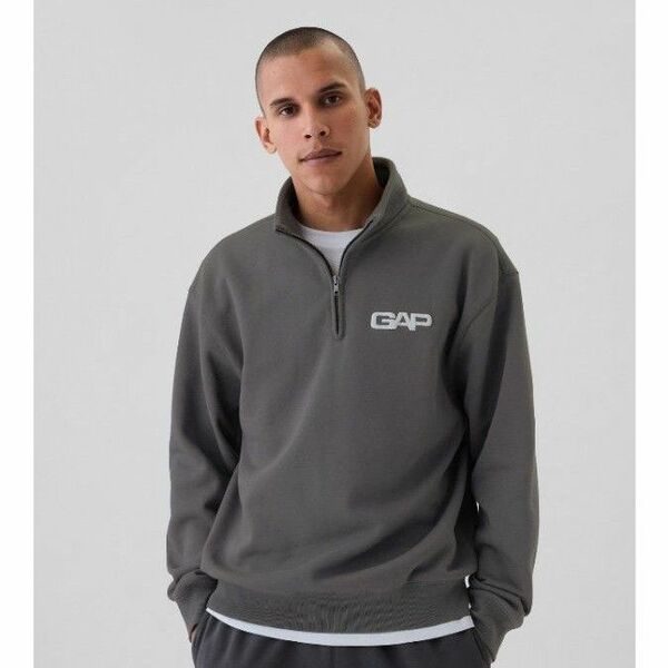GAP ギャップ ロゴ ハーフジップ グレー XSサイズ 新品 ユニセックス