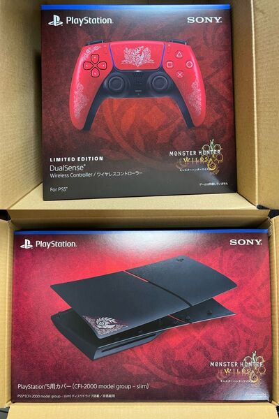 新品★PS5 用カバー + DualSense ワイヤレスコントローラー ”モンスターハンターワイルズ” リミテッドエディション