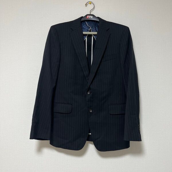 パーソンズフォーメン 洋服の青山 メンズ スーツ ジャケット ビジネススーツ ビジネスジャケット 長袖 ブラック 黒