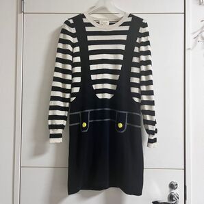 匿名配送◇DIGNITE COLLIERディニテコリエ◇トロンプルイユカシミアニットチュニック長袖フリーサイズMサイズ9号騙し絵