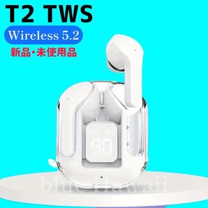 【新品】ワイヤレスイヤホン T2 TWS Bluetooth イヤホン ホワイト