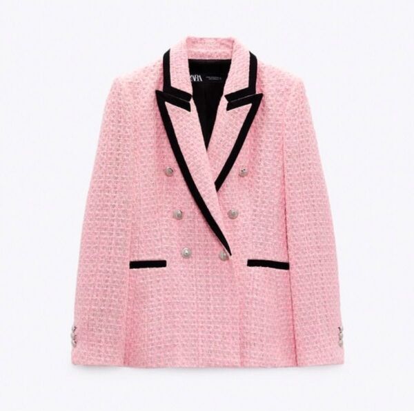 ZARA ツイードジャケット ピンク