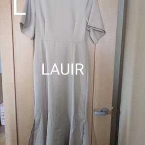 上品☆【LAUIR】半袖ロングワンピース マーメイド L ベージュ フォーマル