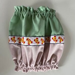 犬用スヌード★刺繍リボン(レトロパンダ)バイカラー Sサイズ ハンドメイド