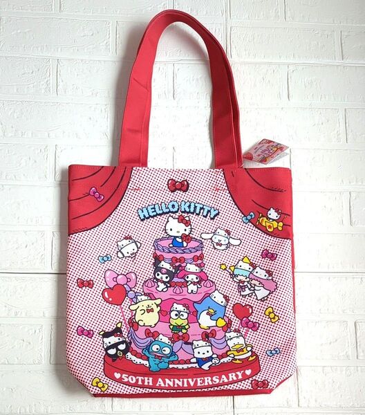 【新品】タグつき ハローキティ 50th ANNIVERSARY トートバッグ サンリオキャラクターズ