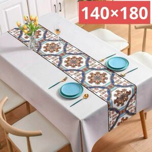 北欧風テーブルクロス(幾何学/薄グレー)防水と耐油PVC テーブルマットホテル