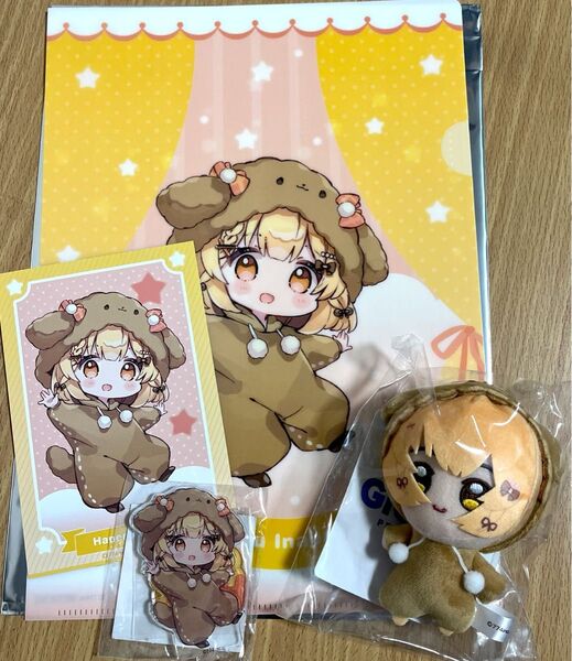 ななしいんく 因幡はねる ぬいぐるみマスコット デフォルメアクリルスタンド クリアファイル ポストカード セット