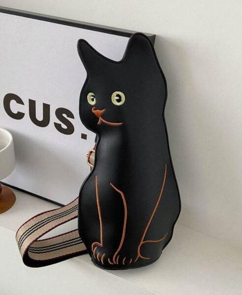 黒猫 ショルダーバッグ ダイカット