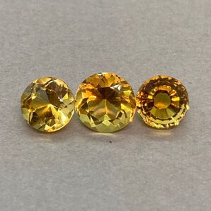 天然石シトリンルース(裸石)3個セット7.354ct's
