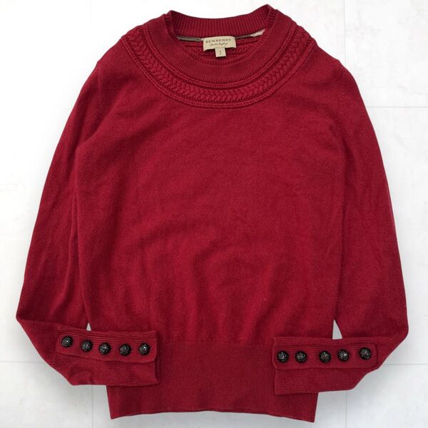 BURBERRY LONDON ENGLAND カシミヤ100 ロゴ釦 ニット