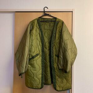 キルティング コート ジャケット 秋冬 ミリタリー カーキ モッズコート 古着