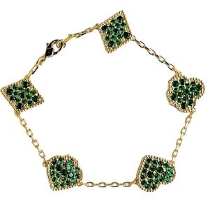 POKER CLUB ANGELZircon Gemstone Poker Bracelet (gold&green)