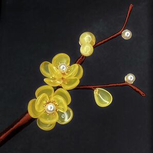 【再販x新色】蝋梅の一本かんざし リアル黄色
