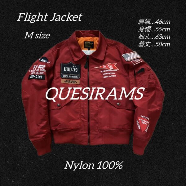 軽量 QUESIRAMS Flight Jacket MA-1 Nylon100% M size