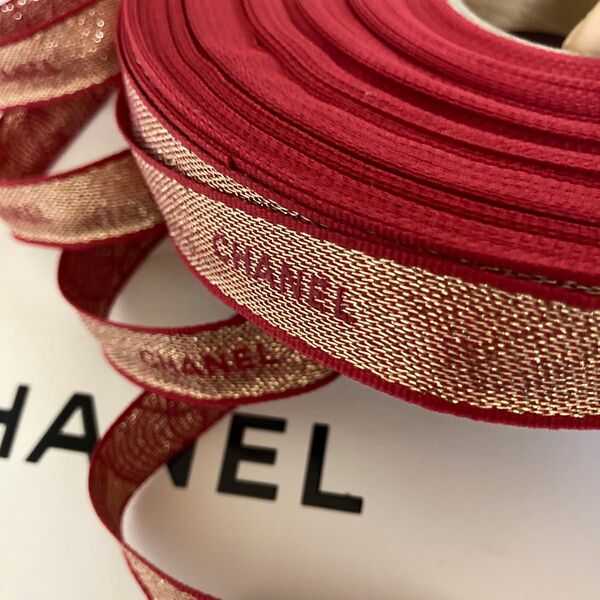 CHANEL最新2023/レッドリボン【幅1.5㎝×1m】