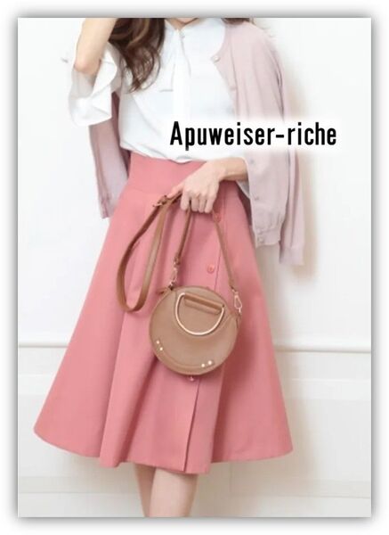Apuweiser-riche フレアスカート リボン 春ピンク アプワイザーリッシェ