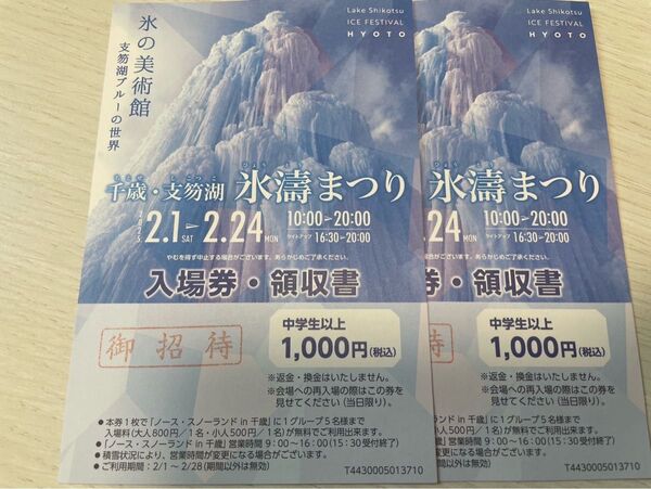 氷の美術館氷濤まつり 入場券