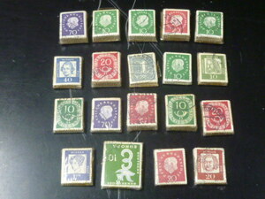 20　S　№11　西ドイツ切手　1951-59年　普通・他　使用済　19束　計1,150枚位