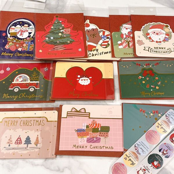クリスマスカード セット メッセージカード xmas グリーディングカード
