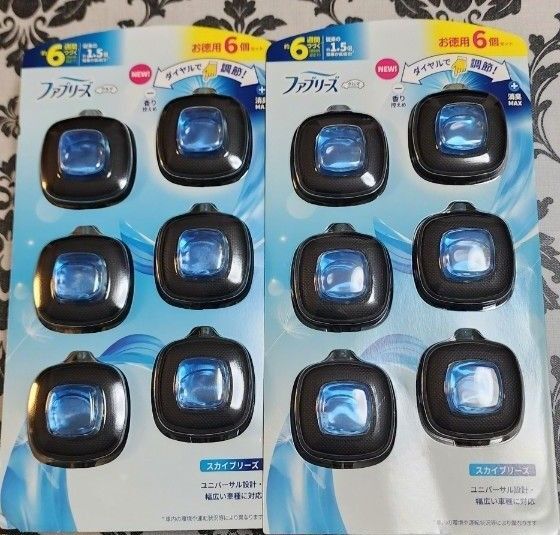 ファブリーズ 消臭芳香剤 車用 イージークリップ スカイブリーズ 6個入り 2個セット