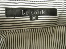 Le Souk ルスーク シャツ 長袖 灰色×白 グレー×ホワイト ストライプ サイズ36_画像6