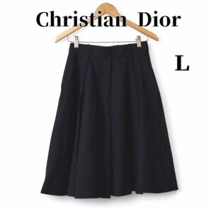 美品 クリスチャンディオール プレタポルテ フレアスカート Lサイズ ブラック