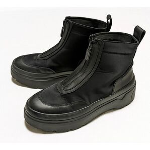 HUNTER エクスプローラー アンクル ジップ フラットフォームブーツ UK6 25cm相当 ソール減り 定価3,3万 ハンター