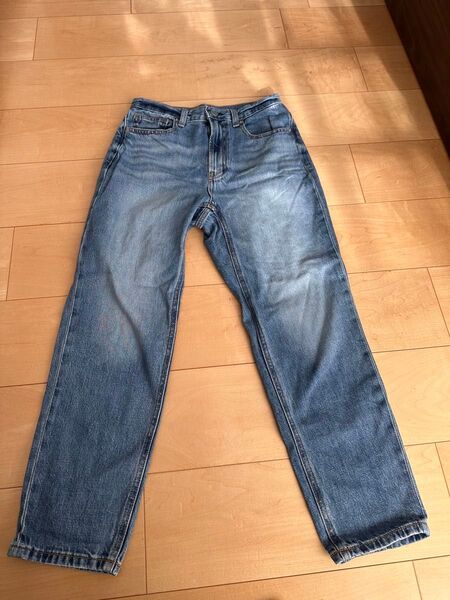 GU クロップド丈ストレートデニムパンツS