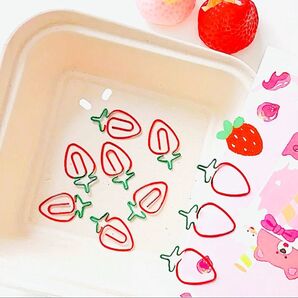 ペーパークリップ いちご 5個