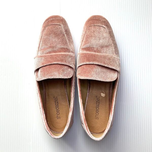 shoedazzle スエード ベロア ローファー ピンク US7