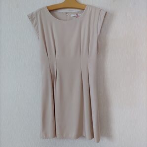 nahea ワンピース ミニ丈 シャンパンベージュ Aライン エレガント