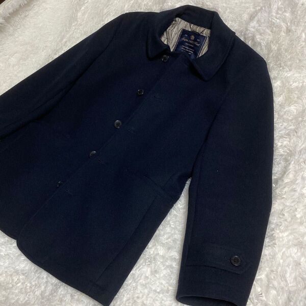 NANO universe ナノユニバース メルトンシングル Pコート ピーコート ジャケット アウター ネイビー