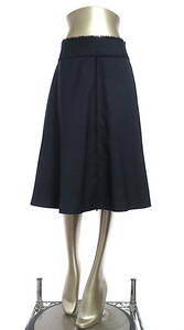 two point free shipping!D02 Demi-Luxe BEAMSte milk s Beams skirt 36 bottoms lady's navy navy blue Flare knee height 