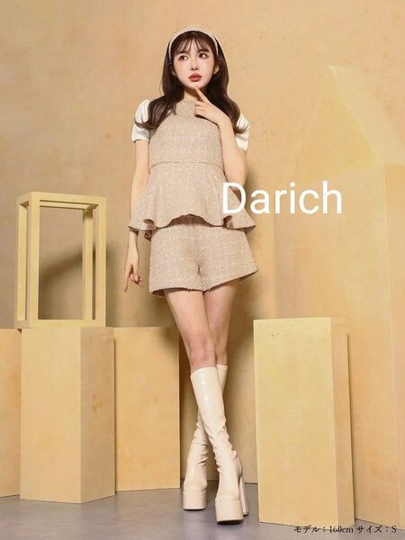 【新品・未使用】Darich スプリングツイードハイウエストショートパンツ M