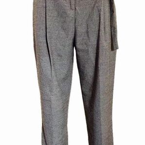 【ZARA BASIC】ザラベーシック 美シルエット テーパードパンツ チェック ブラウン XS