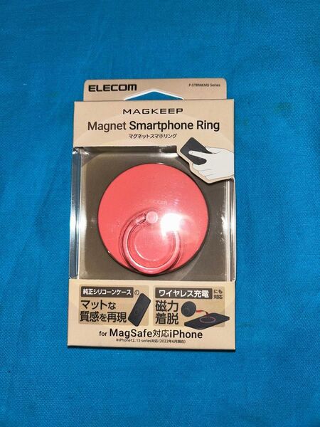 ELECOM MAGKEEP マグネットスマートフォンリング 濃いピンク