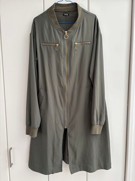 SUREVE カーキロングシャツコート フルジップ ロングコート