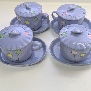 茶碗蒸し 蒸し碗 ちゃわんむし 蓋付きカップ&ソーサー 昭和レトロ