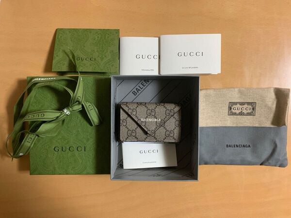 GUCCI x Balenciaga hacker 三つ折り財布 ミニウォレット