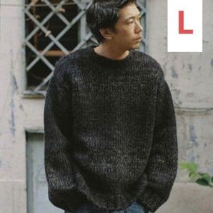 LIDNM ROVING WOOL KASURI KNIT Lサイズ 長袖ニット ブラック LARGE