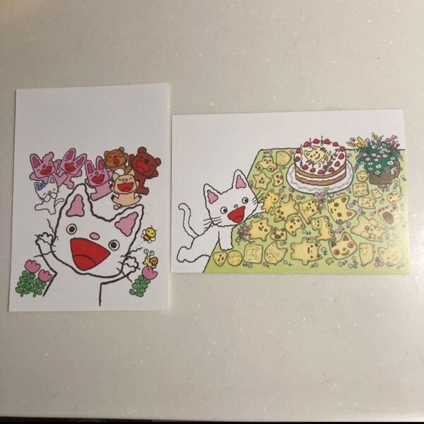 ノンタン ポストカード 2枚セット 絵はがき 非売品 絵本 けんぶち 絵本の里 はがき 2種類 誕生日 バースデーカード