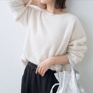 オメカシ ファーカシミヤプルオーバー カシミヤ ニット フォックス ラクーン anuans