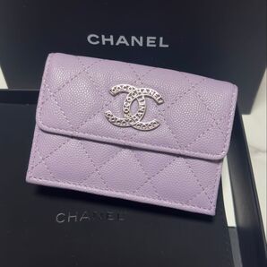 【美品】CHANEL 三つ折り財布 キャビアスキン 限定品
