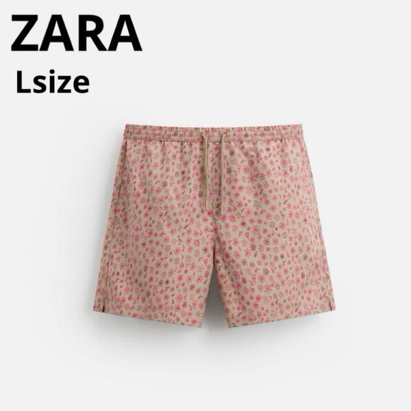 ZARA ザラ メンズ スイムウェア 水着 花柄 L