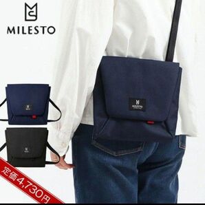 新品 MILESTO ブラック ショルダーバッグ サコッシュ