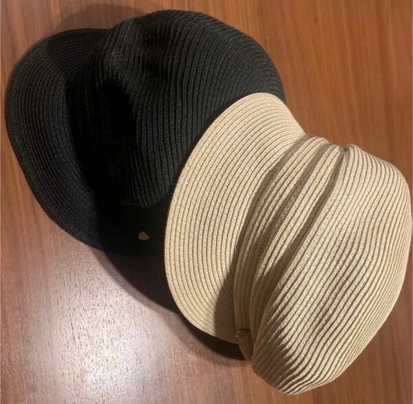 キャスケット 2個セット 麦わら帽子 ハット キャップ snidel UNIQLO 黒 ブラック ベージュ カシラ ca4la