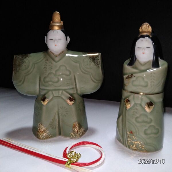 薬師窯 立ちびな お雛様・雛人形青磁