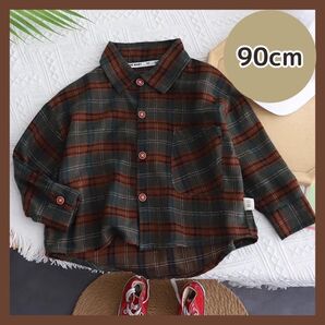 チェックシャツ ベビー キッズ 長袖 90 男の子 女の子 春 秋 韓国